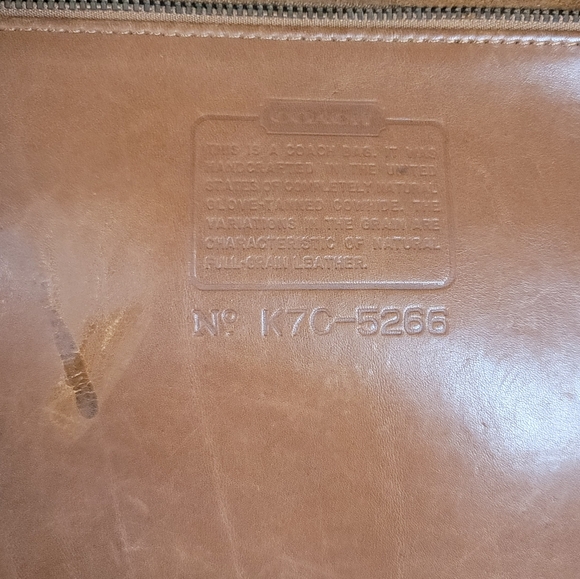 Vintage Coach Tan Leather Briefcase Laptop Messenger Bag Brown Tote - Picture 10 of 12